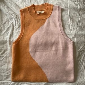 LA hearts retro orange & pink high neck tank top